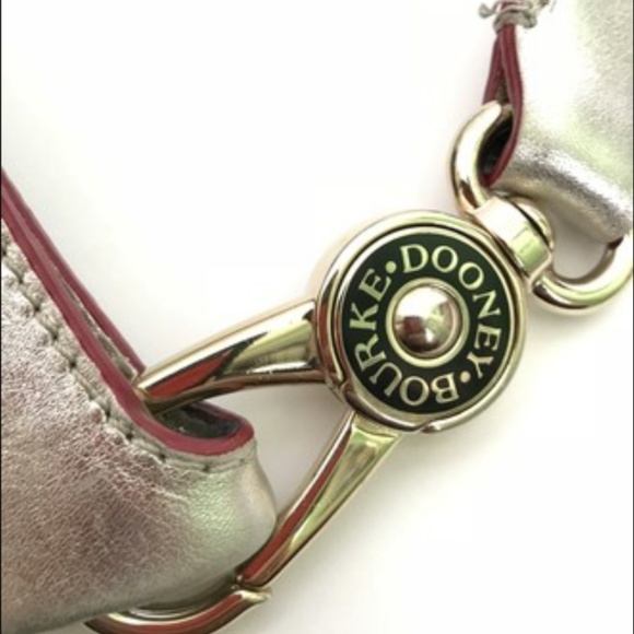 Dooney & Burke Silver Leather Hobo Bag - Picture 3 of 6